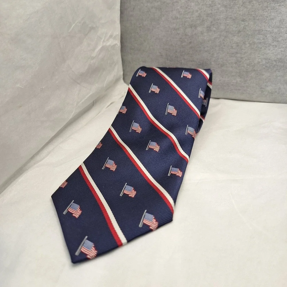 JOS Banks American Flag Navy with Red White and Blue American Flag Handsewn 100%